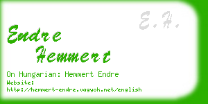 endre hemmert business card